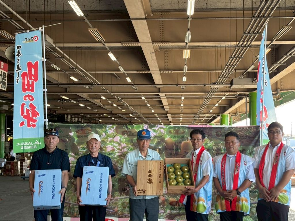 🍏日田梨の初競り式が行われました🍏